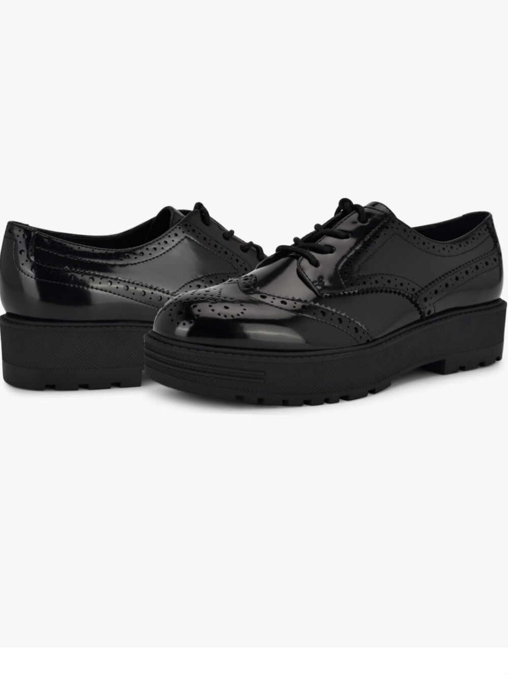 Nine West Casual Lace Up Oxfords NWT 9.5 Menswear Inspired Chunky Platform